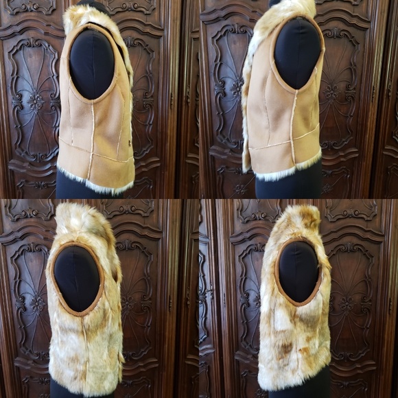 Suede & Faux Fur Reversible Woman's Vest. - Picture 4 of 8